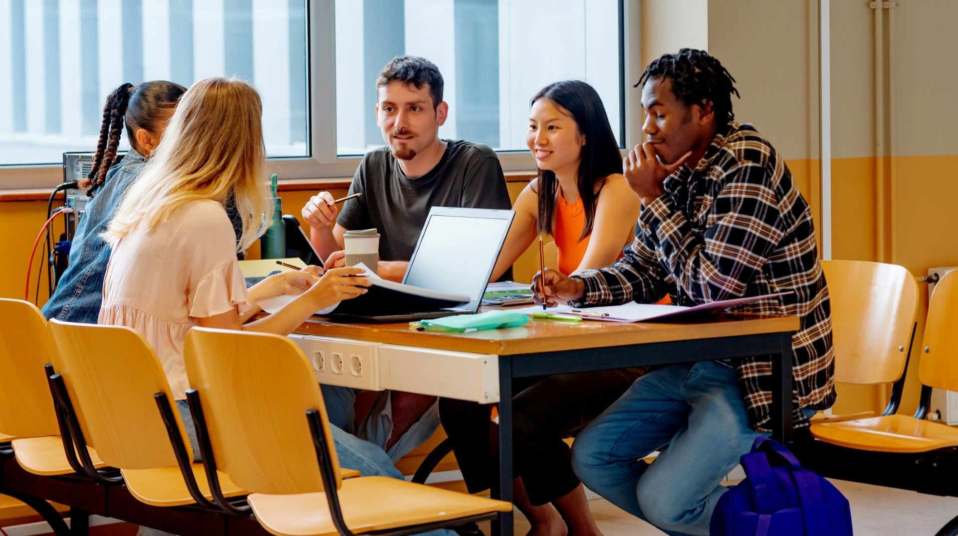 small group of students talking